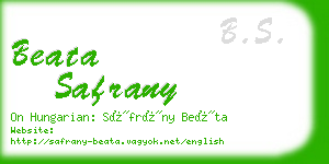 beata safrany business card
